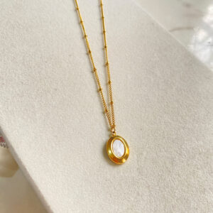 White Oval Necklace
