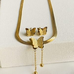 Butterfly Necklace With Tops