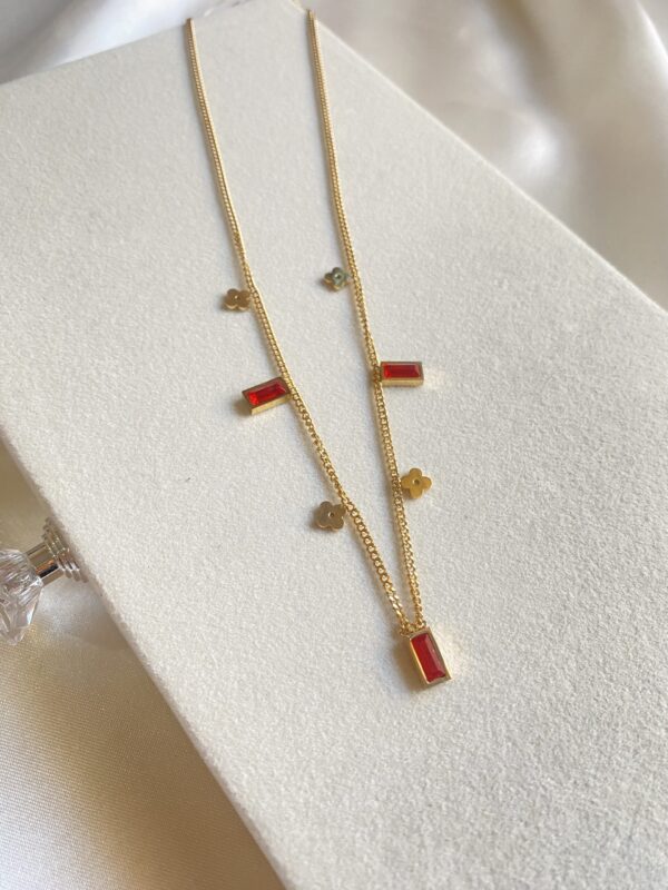 Square Zirconia Necklace - Image 4